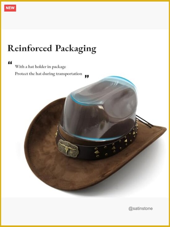 Wide Brim Faux Suede Cowboy Hat Unisex with Shapeable Brim main image 5
